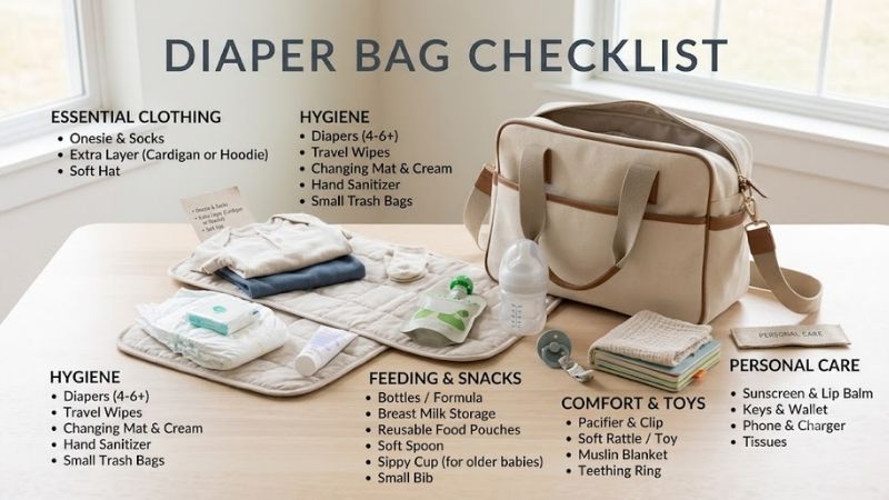 The Master Diaper Bag Checklist at a Glance